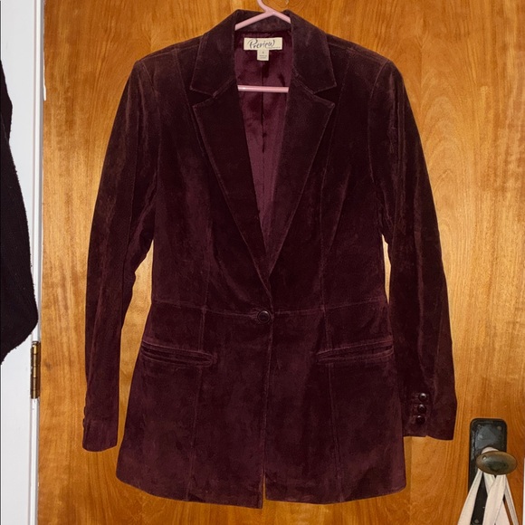 Burgandy Maroon Purple Preview International Suede Leather Jacket - Size Small - Picture 1 of 11